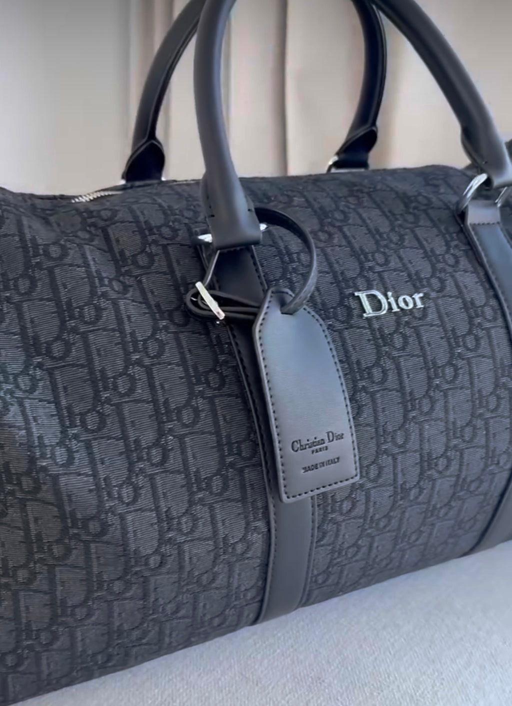 Luxury Black Monogram Duffle Bag