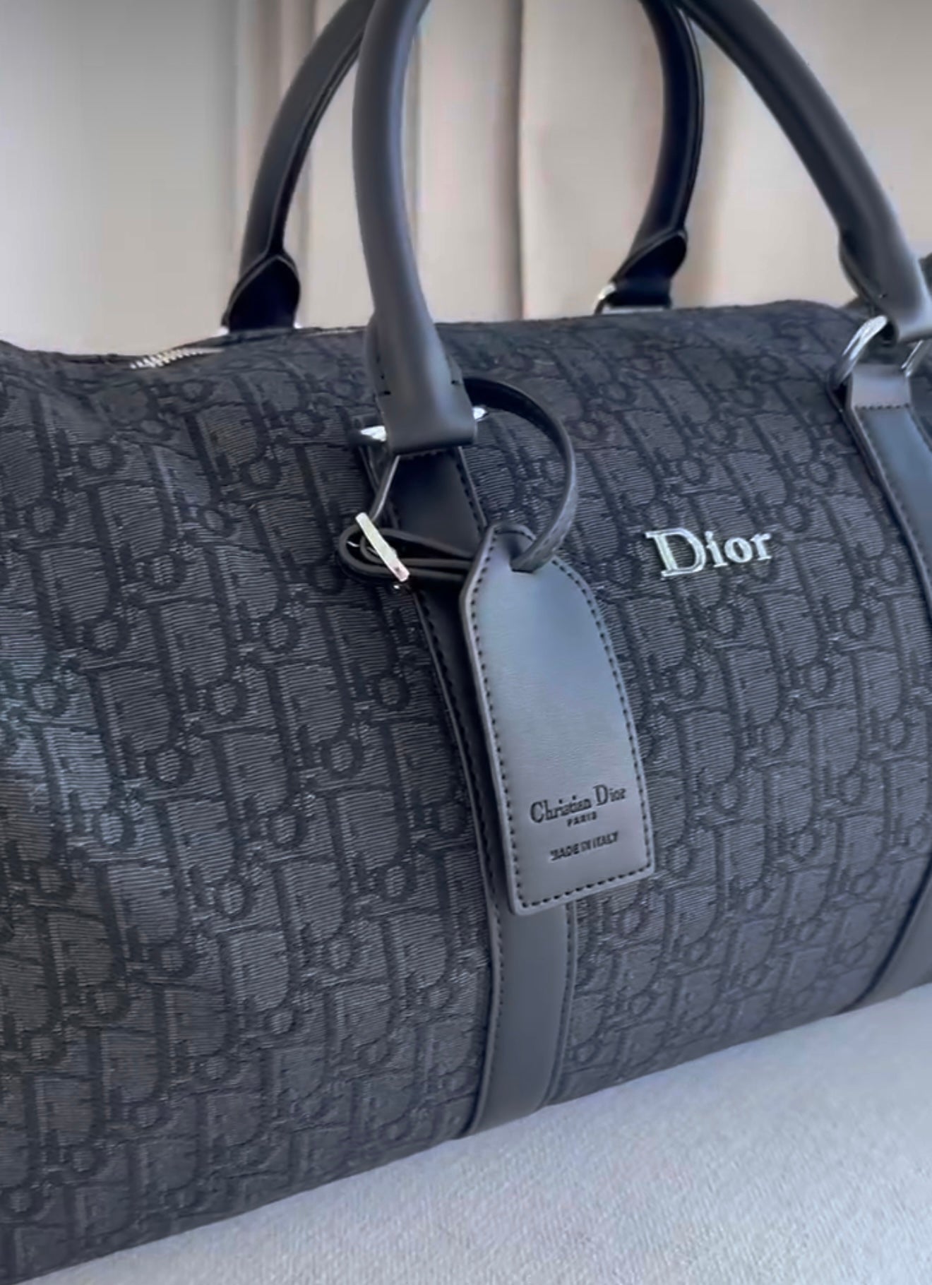 Luxury Black Monogram Duffle Bag