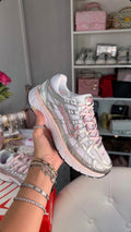 Silver & Pink Athletic Fashion Sneakers for Women