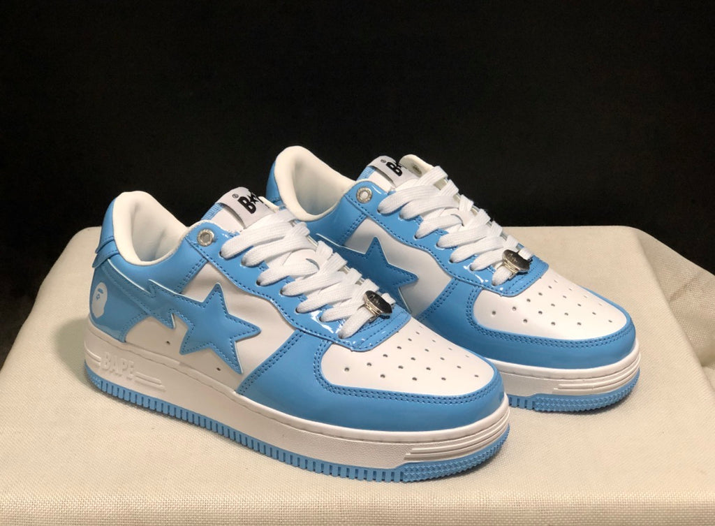 Bape STA Sky Blue & White Star Low-Top Sneakers