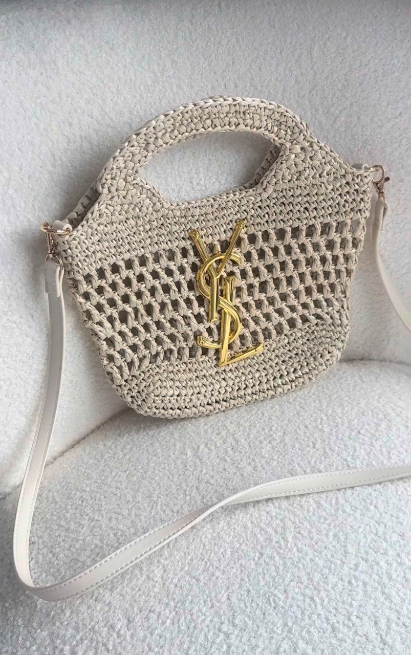 Y S Raffia Mini Tote