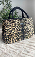 PRAD Leopard Print Tote Bag