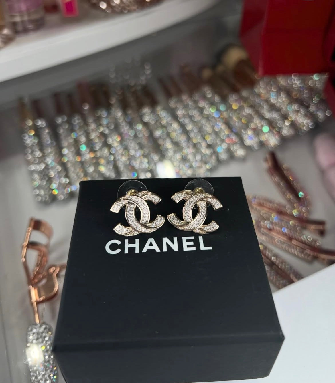CC Pavé Crystal Stud Earrings