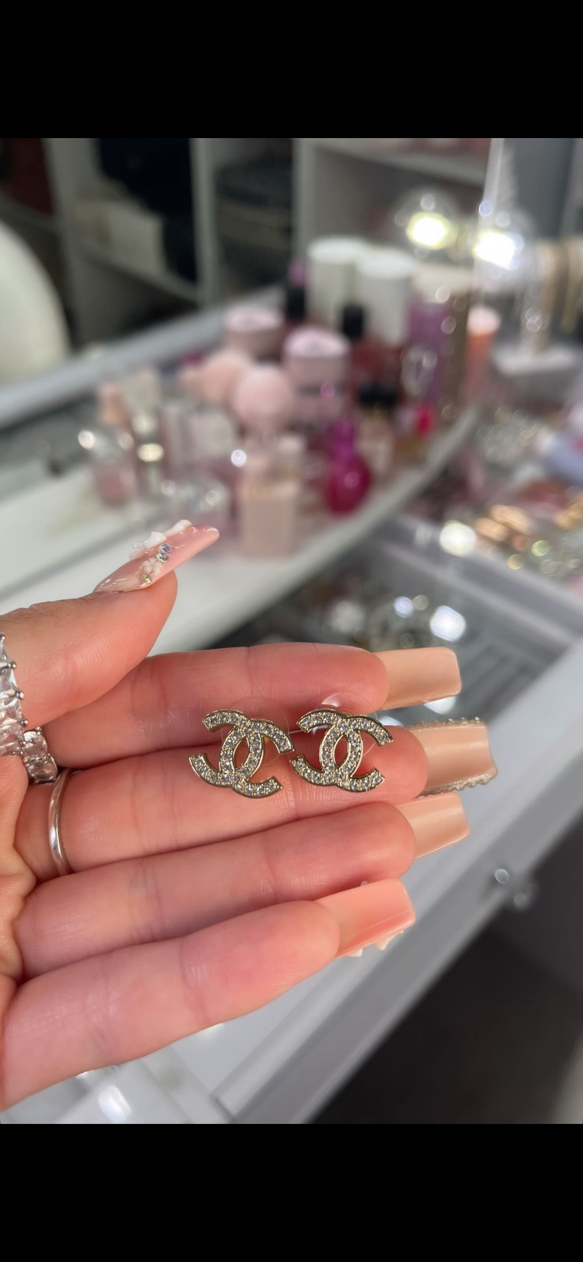 CC Pavé Crystal Stud Earrings