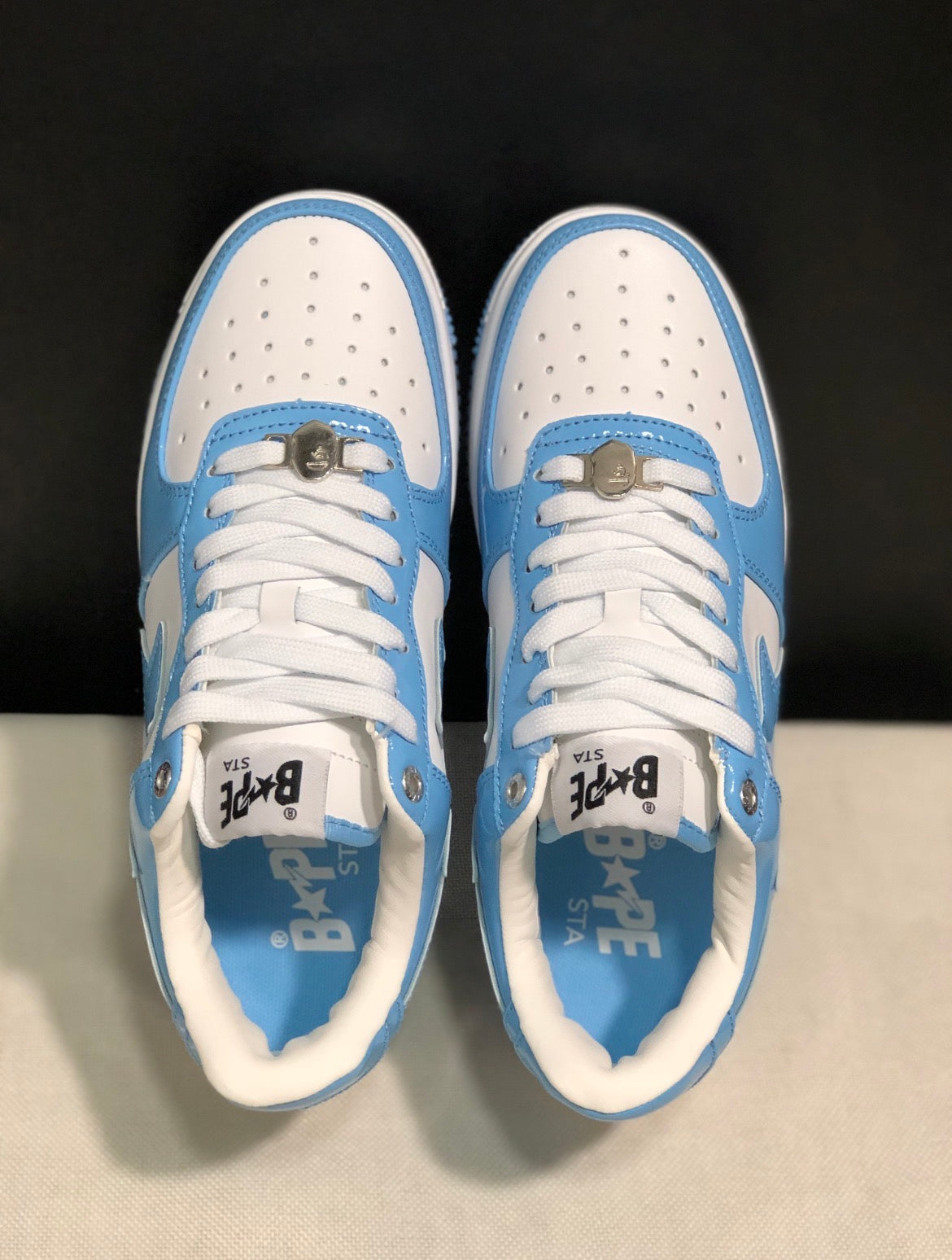Bape STA Sky Blue & White Star Low-Top Sneakers