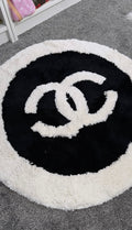 Luxury Inspired Double C Plush Round Rug