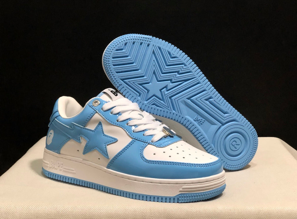 Bape STA Sky Blue & White Star Low-Top Sneakers