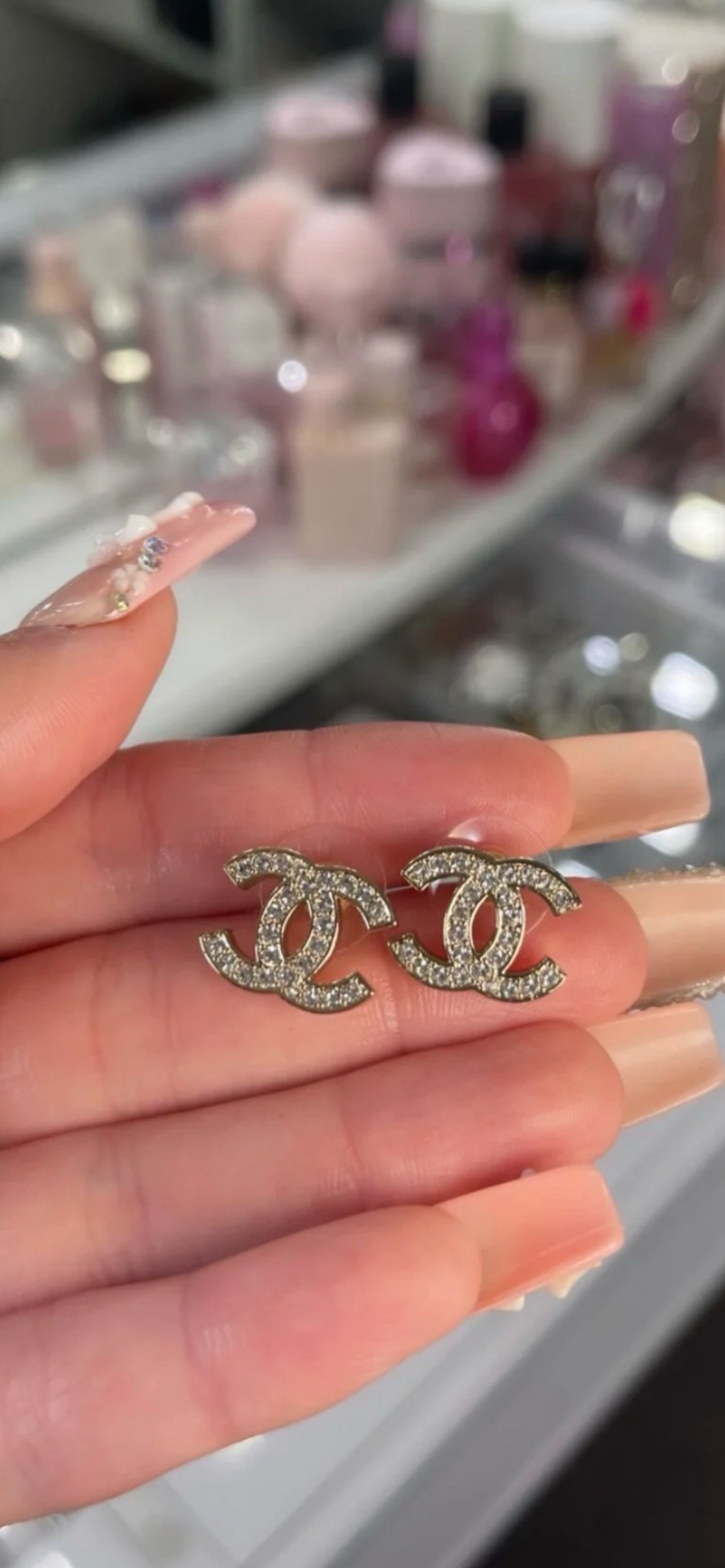 CC Pavé Crystal Stud Earrings