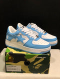 Bape STA Sky Blue & White Star Low-Top Sneakers