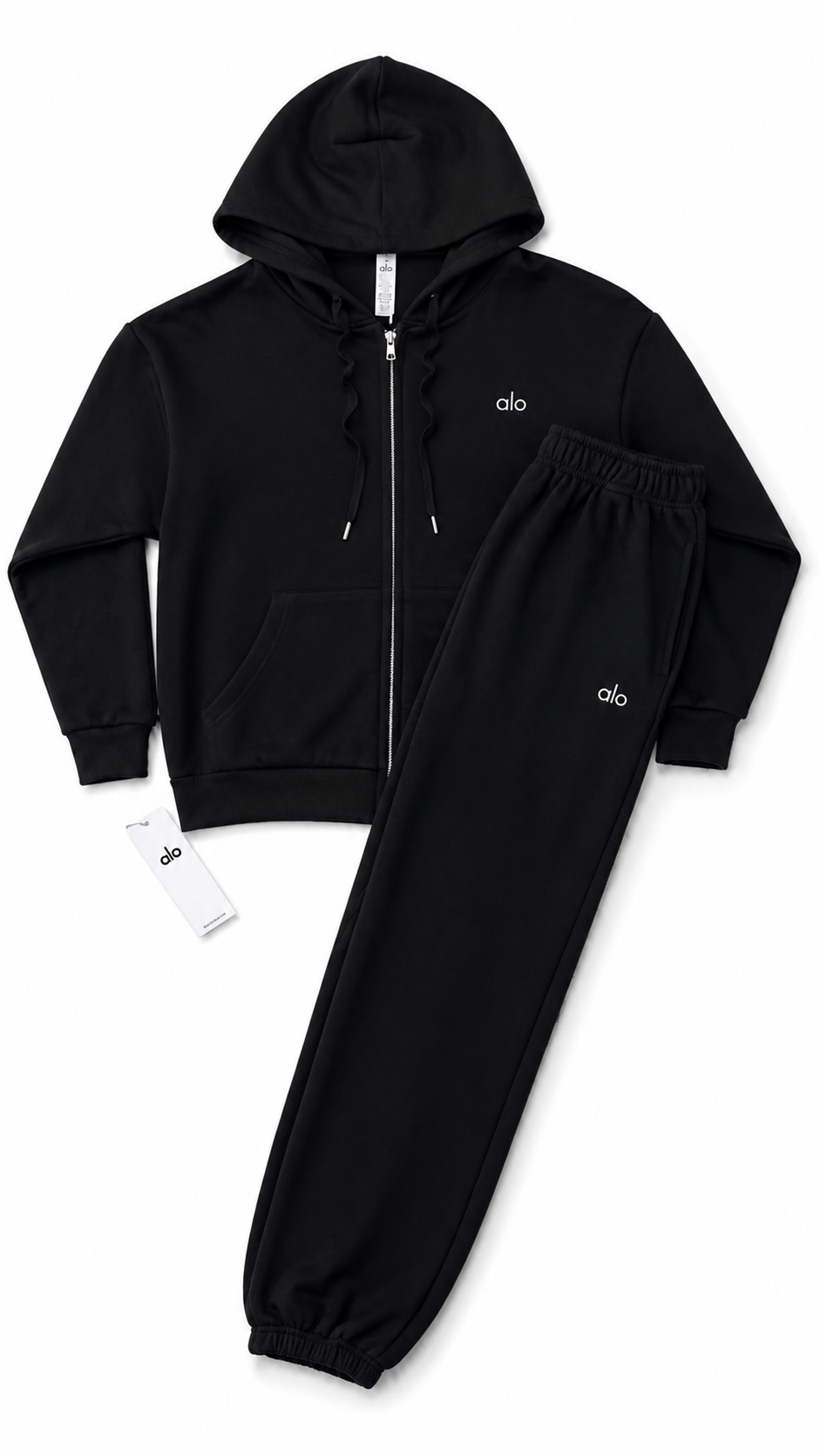 Women’s Black Zip-Up Hoodie & Jogger Set