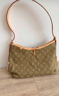 L V Monogram Denim Shoulder Bag – Olive Green Canvas