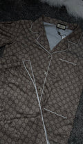 GG Monogram Pajama Set – Brown Designer Loungewear