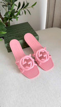 G U C Interlocking Slide Sandals – Bubblegum Pink
