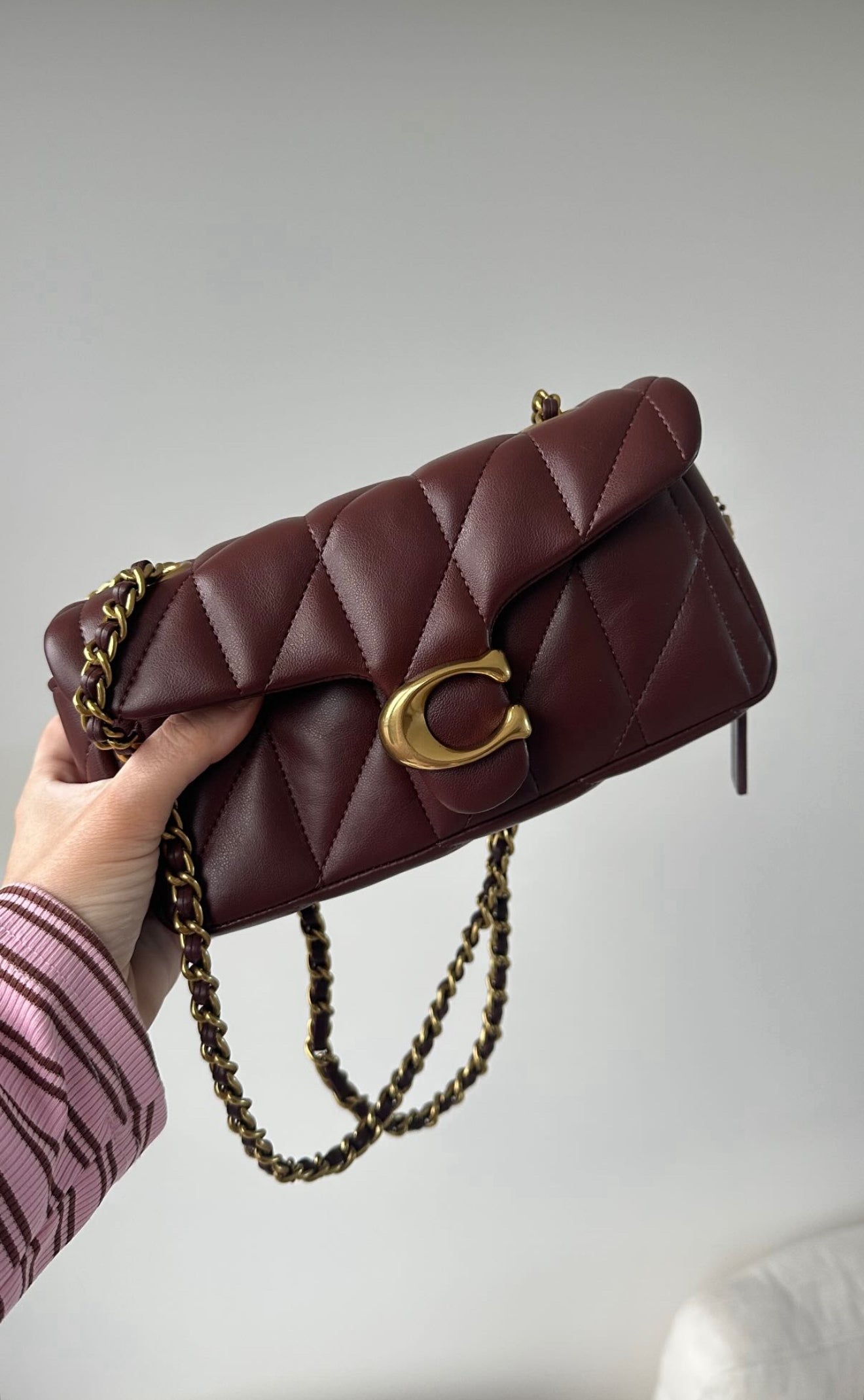 Coach Pillow Tabby Shoulder Bag – Burgundy Quilted Leather
