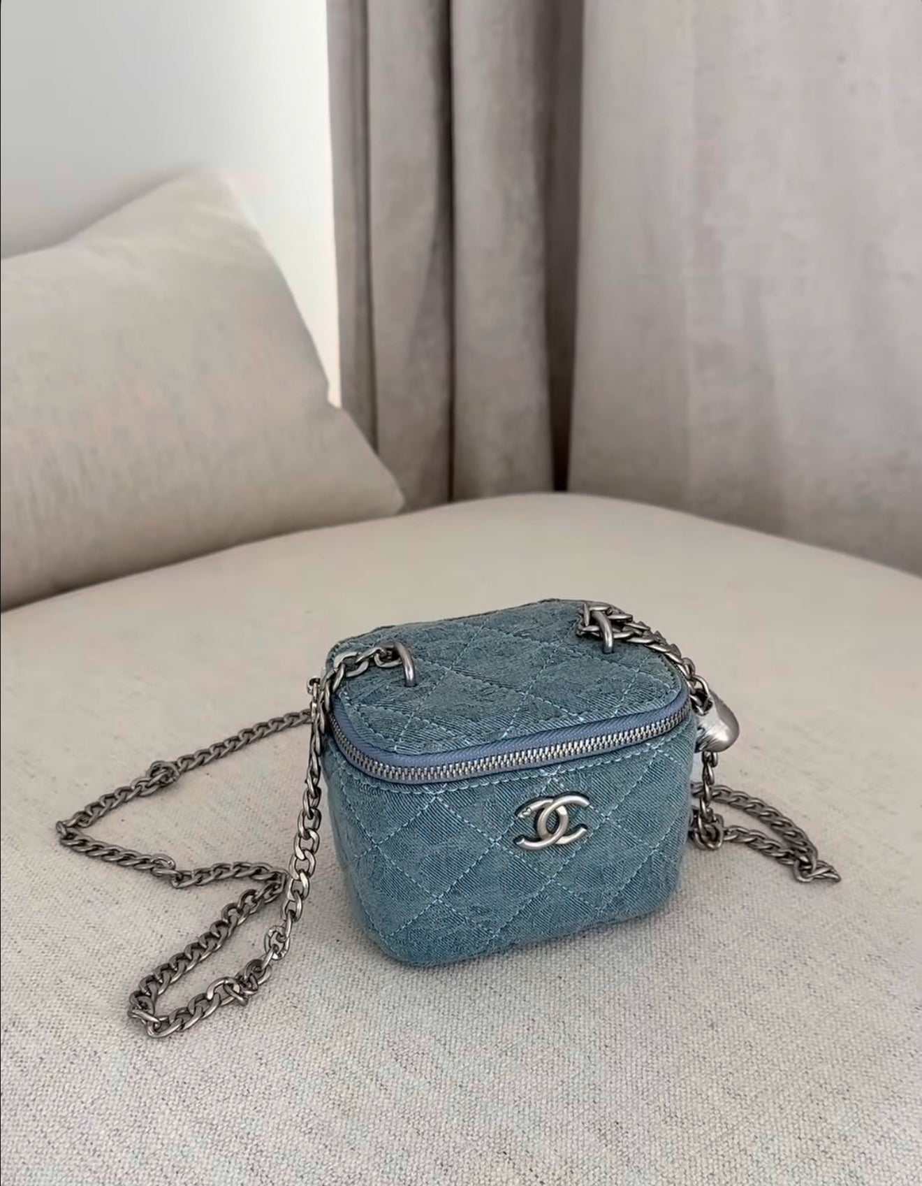 CHAN Denim Vanity Bag Crossbody