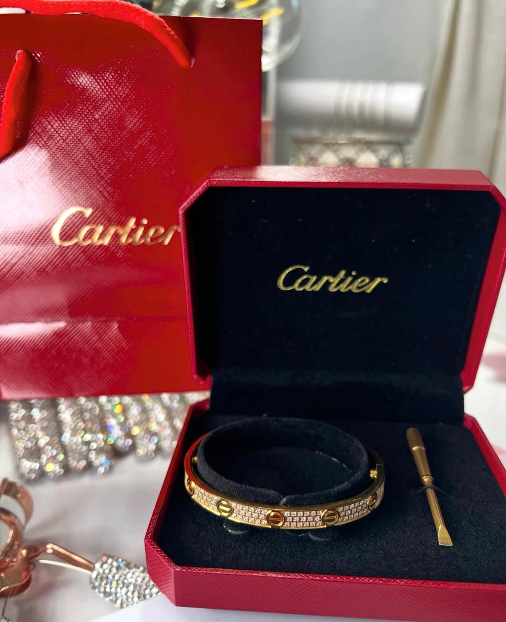 Women’s Luxury Gold Crystal Cuff Bracelet